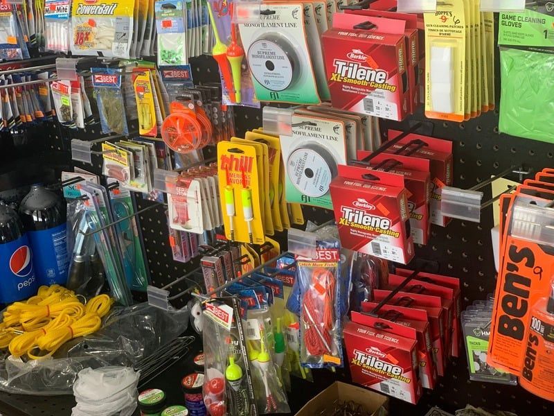 A fishing store filled with lots of fishing equipment