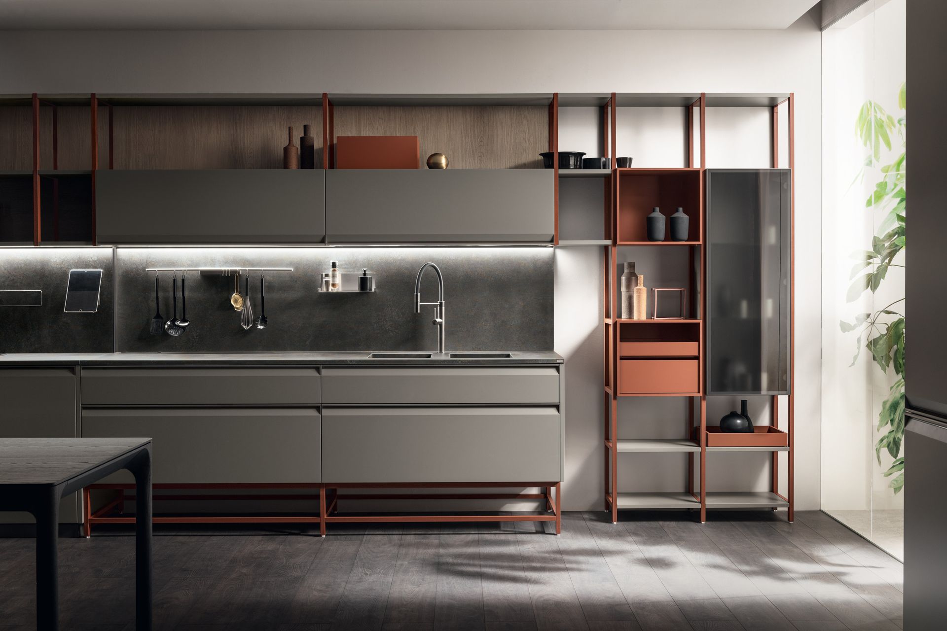 Cucina Scavolini moderna in finitura laccata opaca - Showroom Bergamo.