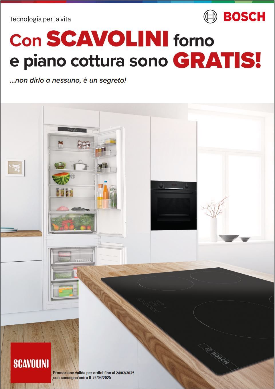 Immagine di un locandina per promozione bosch con Scavolini