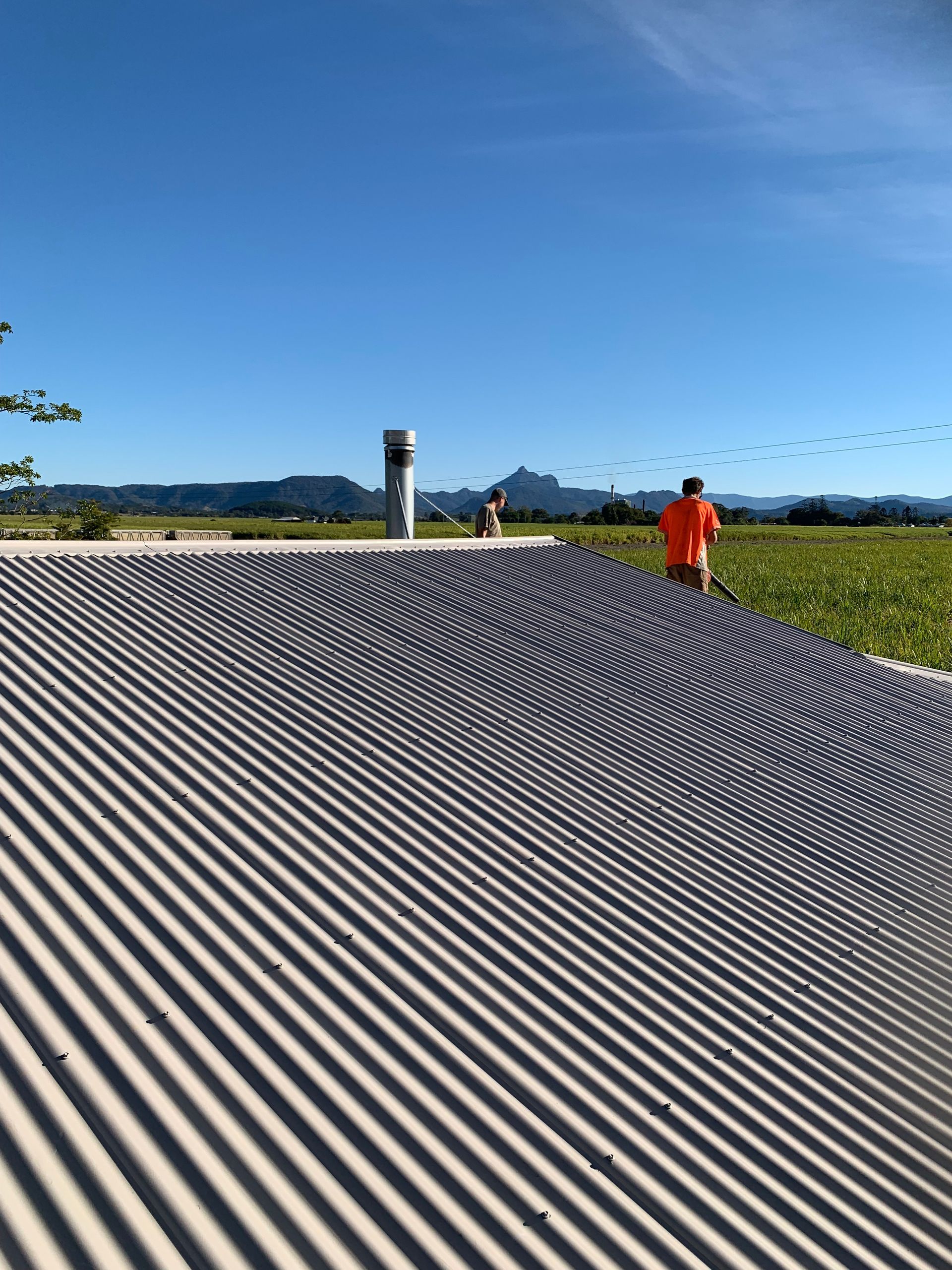 An extreme close up of metal roof — Blue Sky Roofing NSW In Bangalow, NSW