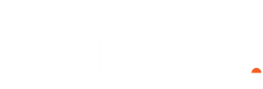 Mostly blank white screen with a small orange semicircle near the lower-right edge