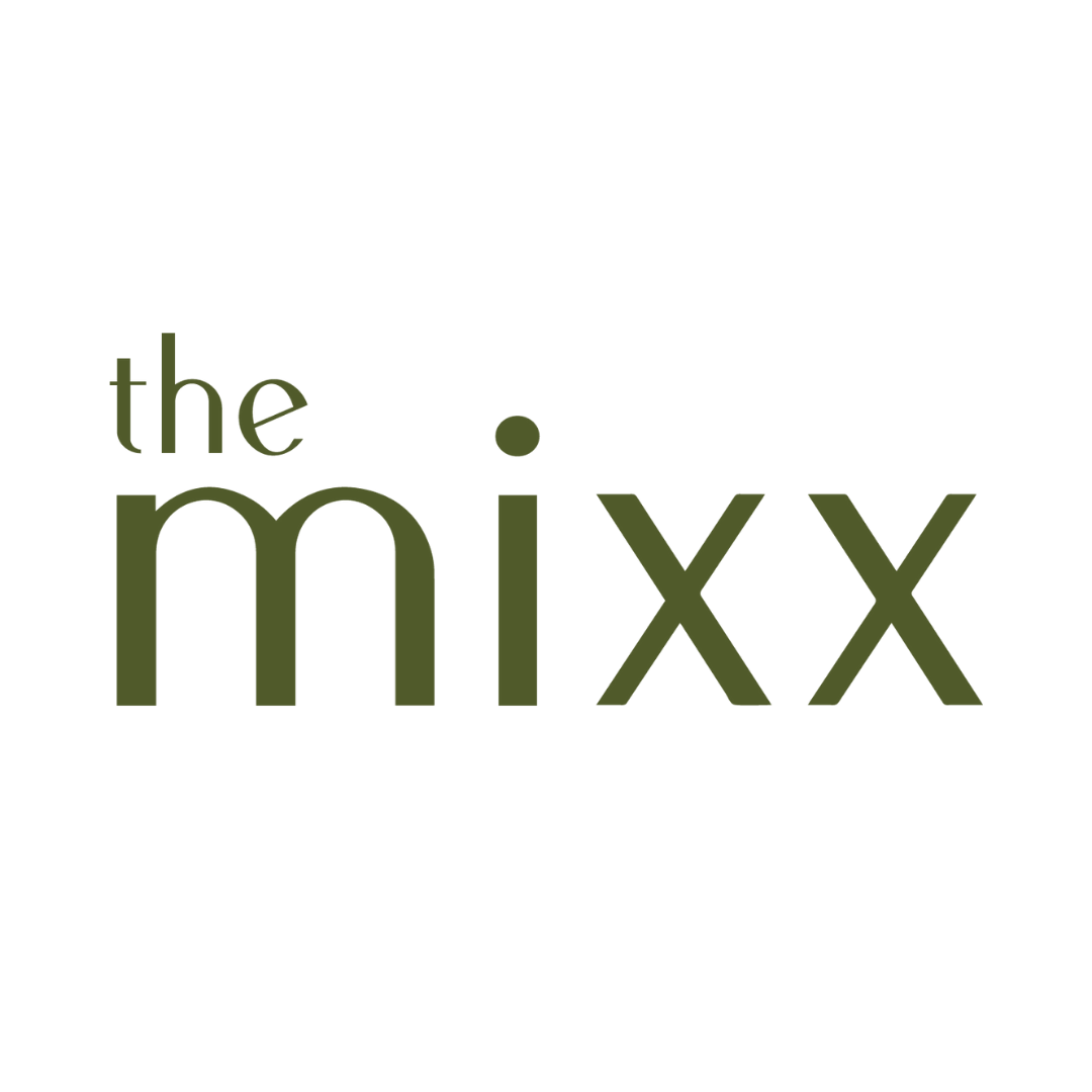 Olive green “the mixx” wordmark on a white background