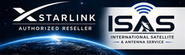 Starlink and ISAS authorized reseller banner with blue space-themed background and logos