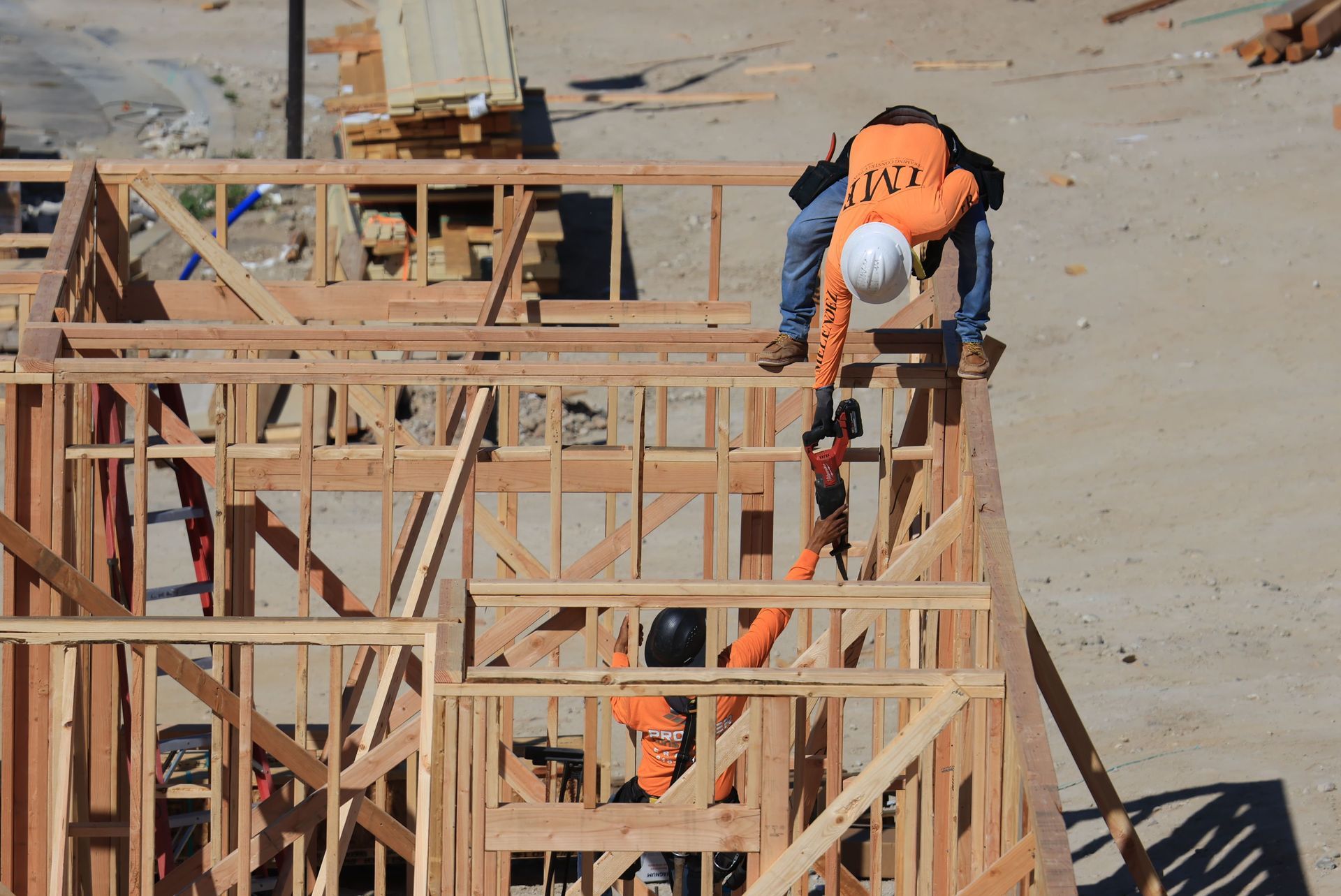 ADU builders preparing the site