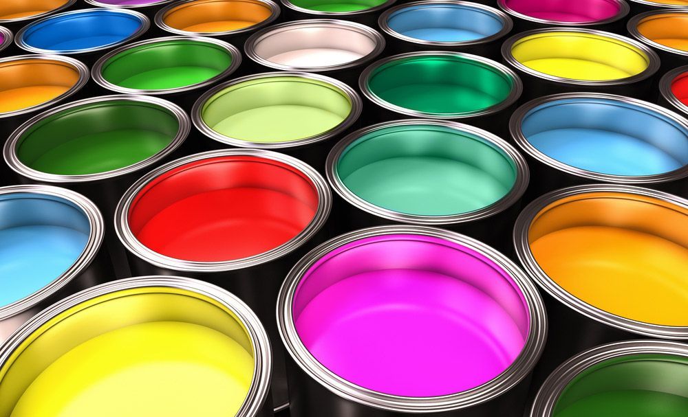 A Bunch Of Cans Of Paint Of Different Colours — Yves De Wilde Quality Painting Services In Lismore, NSW