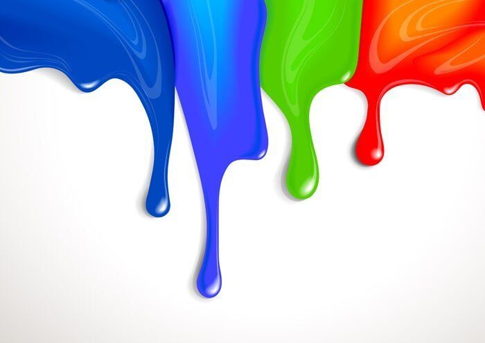 Blue Green And Red Paint Dripping On A White Background — Yves De Wilde Quality Painting Services In Lismore, NSW