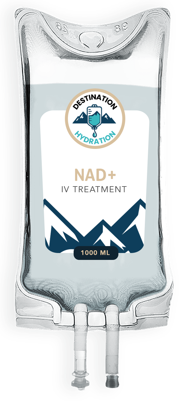 Intravenous bag labeled 