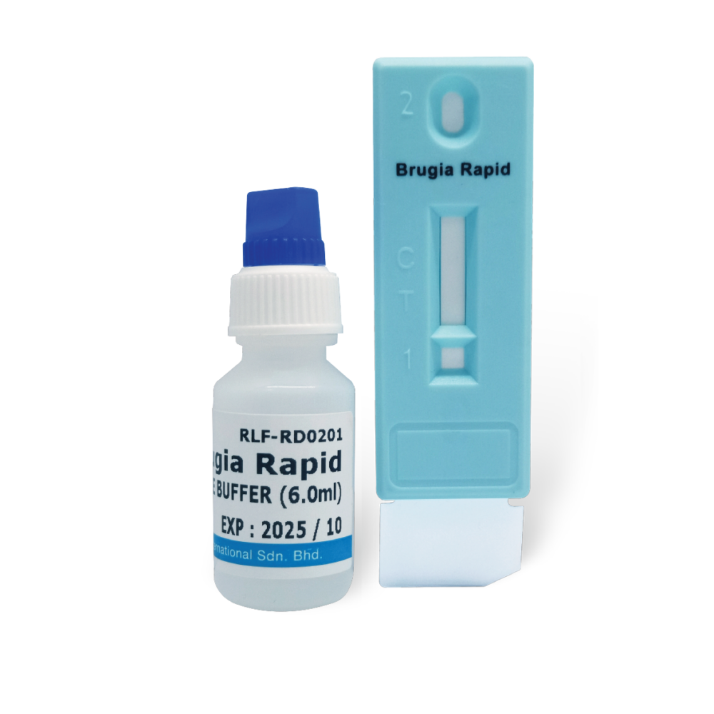 A bottle of resson next to a test kit and a pipette.