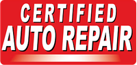 Red sign reading “CERTIFIED AUTO REPAIR” in white bold letters | OG Autoworks