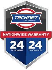 Technet Pennsylvania nationwide warranty badge, blue and red shield with 24 months or 24,000 miles coverage | OG Autoworks