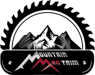 A black and white logo for Mountain Man Trim