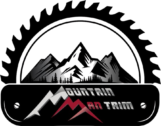 A black and white logo for Mountain Man Trim