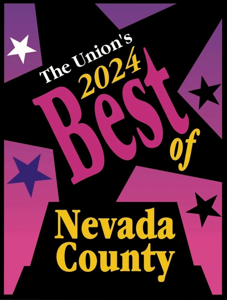 2024 Best of Nevada County auto glass shop The Union’s 2024 Best of Nevada County award graphic in purple, pink, yellow, and black.