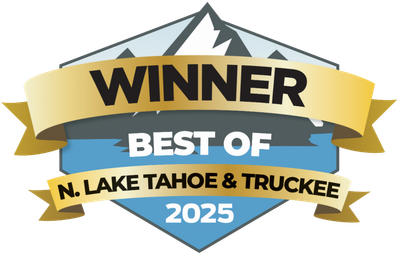 Winner badge for Best of N. Lake Tahoe & Truckee 2025 in gold, blue, and gray