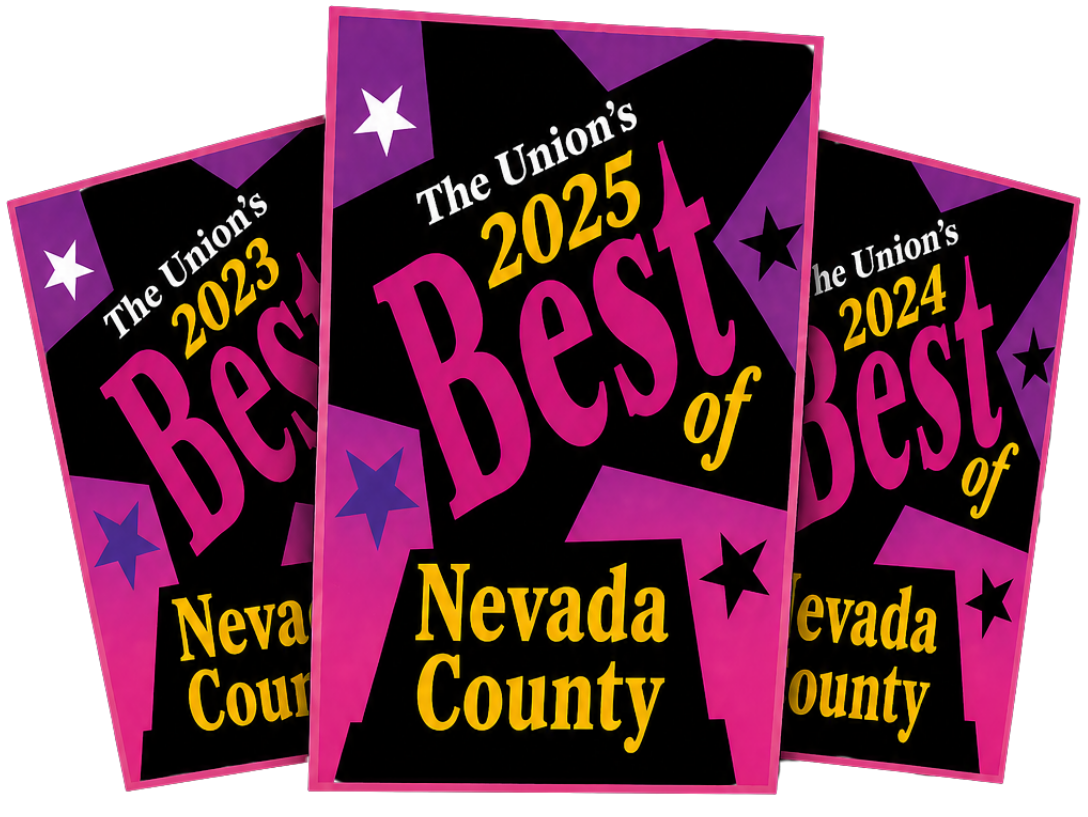 Three colorful &ldquo;The Union&rsquo;s Best of Nevada County&rdquo; magazine covers for 2023, 2024, and 2025