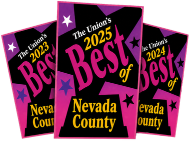 Three colorful “The Union’s Best of Nevada County” magazine covers for 2023, 2024, and 2025
