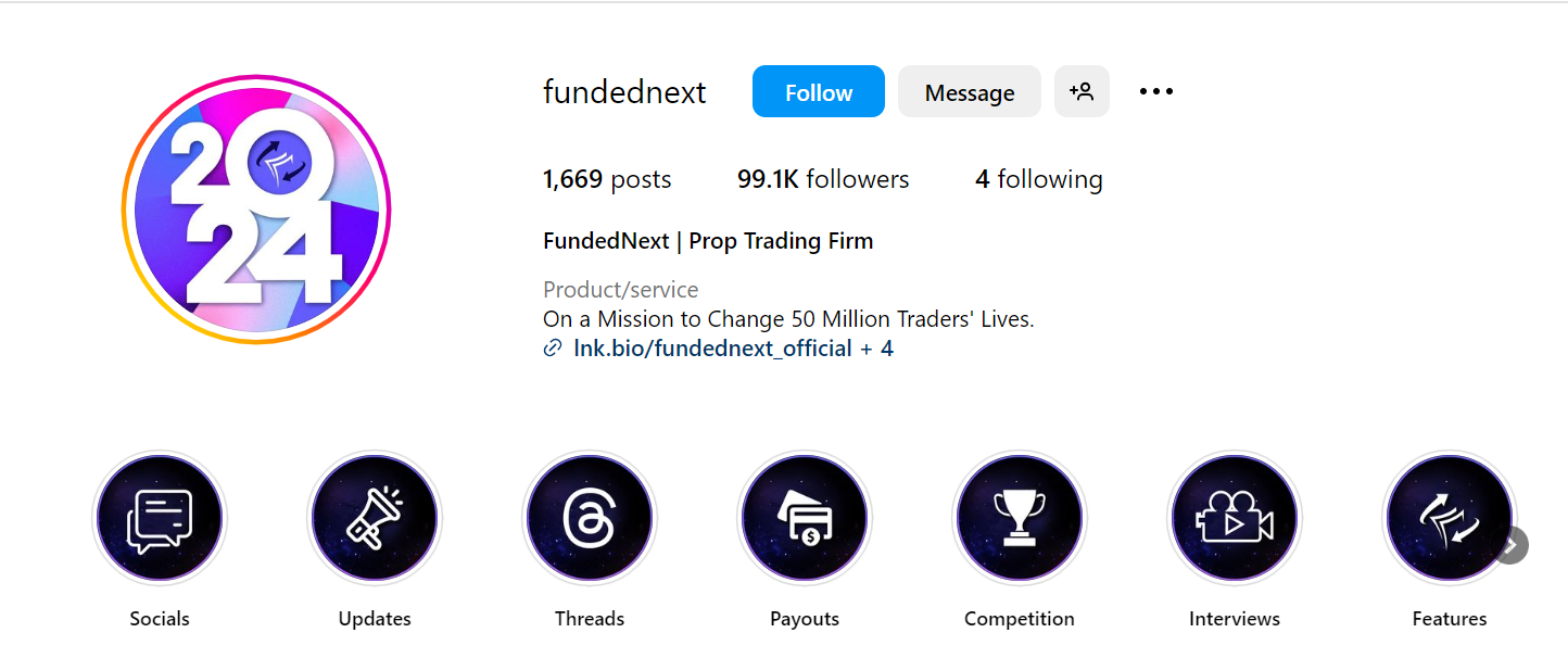 FundedNext Instagram Page FundedNext Instagram Page