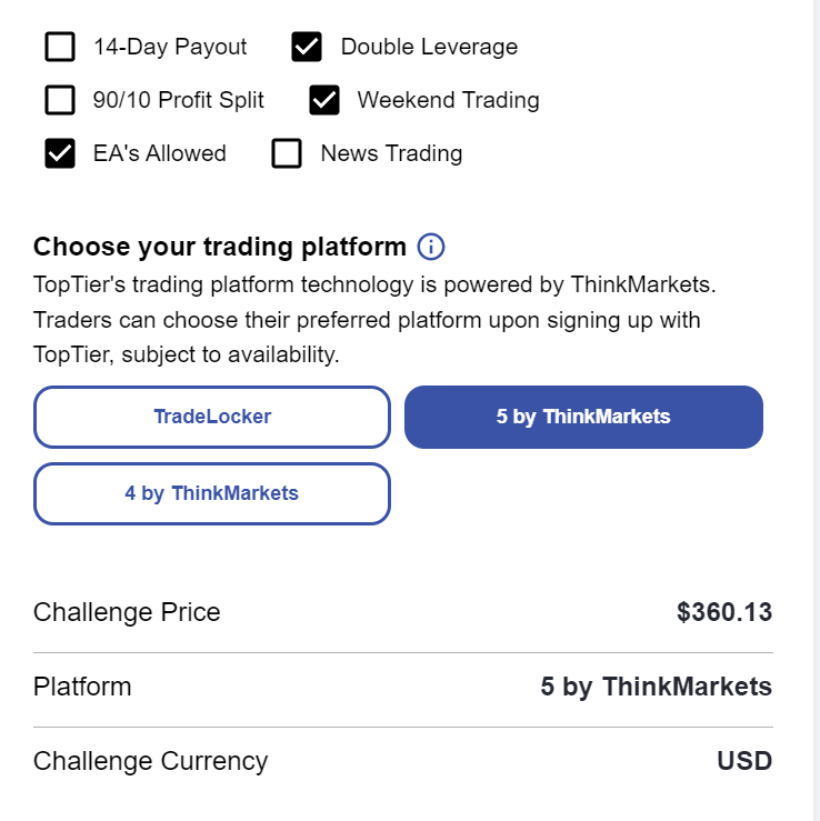 Top Tier Review Challenge Price Top Tier Review How to sign up step 4