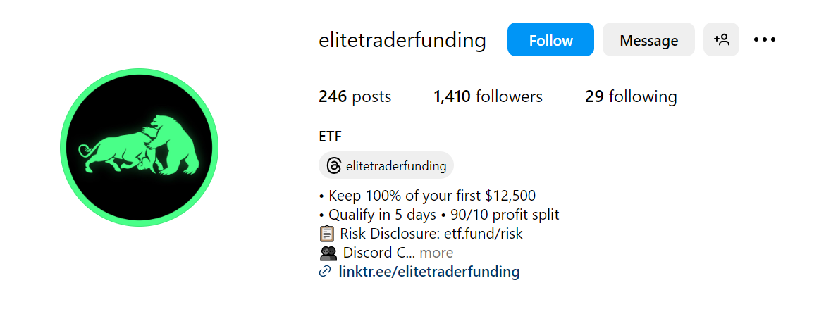 Elite trader Funding Instagram Page Elite Trader Funding Instagram Page