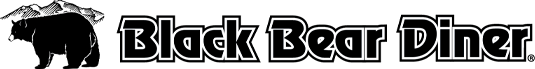 A black and white logo for black bear diner