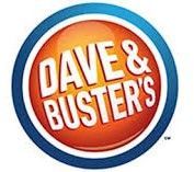 The circular, orange and blue logo for the entertainment restaurant chain Dave & Buster's.