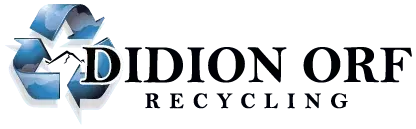 The logo for didion orf recycling has a blue recycling symbol on it.