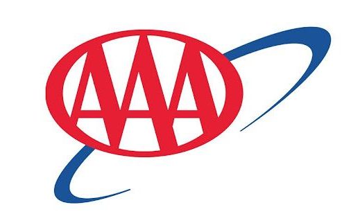 The aaa logo is red and blue and has a blue circle around it.