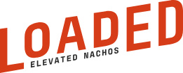 A logo with the orange word