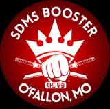 A red and black martial arts booster club logo
