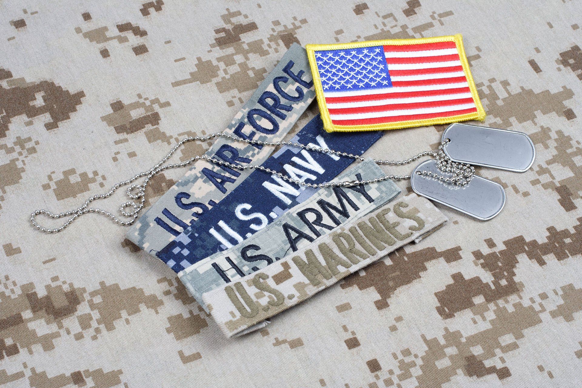 U.S. Military Branch Tapes and Dog Tags — Creve Coeur, MO — Jeffrey Bunten Attorney at Law
