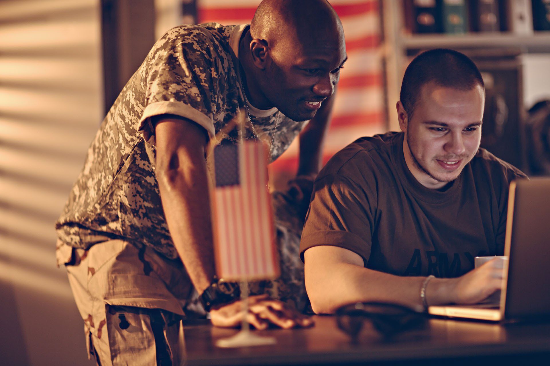 Soldiers Using Laptop — Creve Coeur, MO — Jeffrey Bunten Attorney at Law