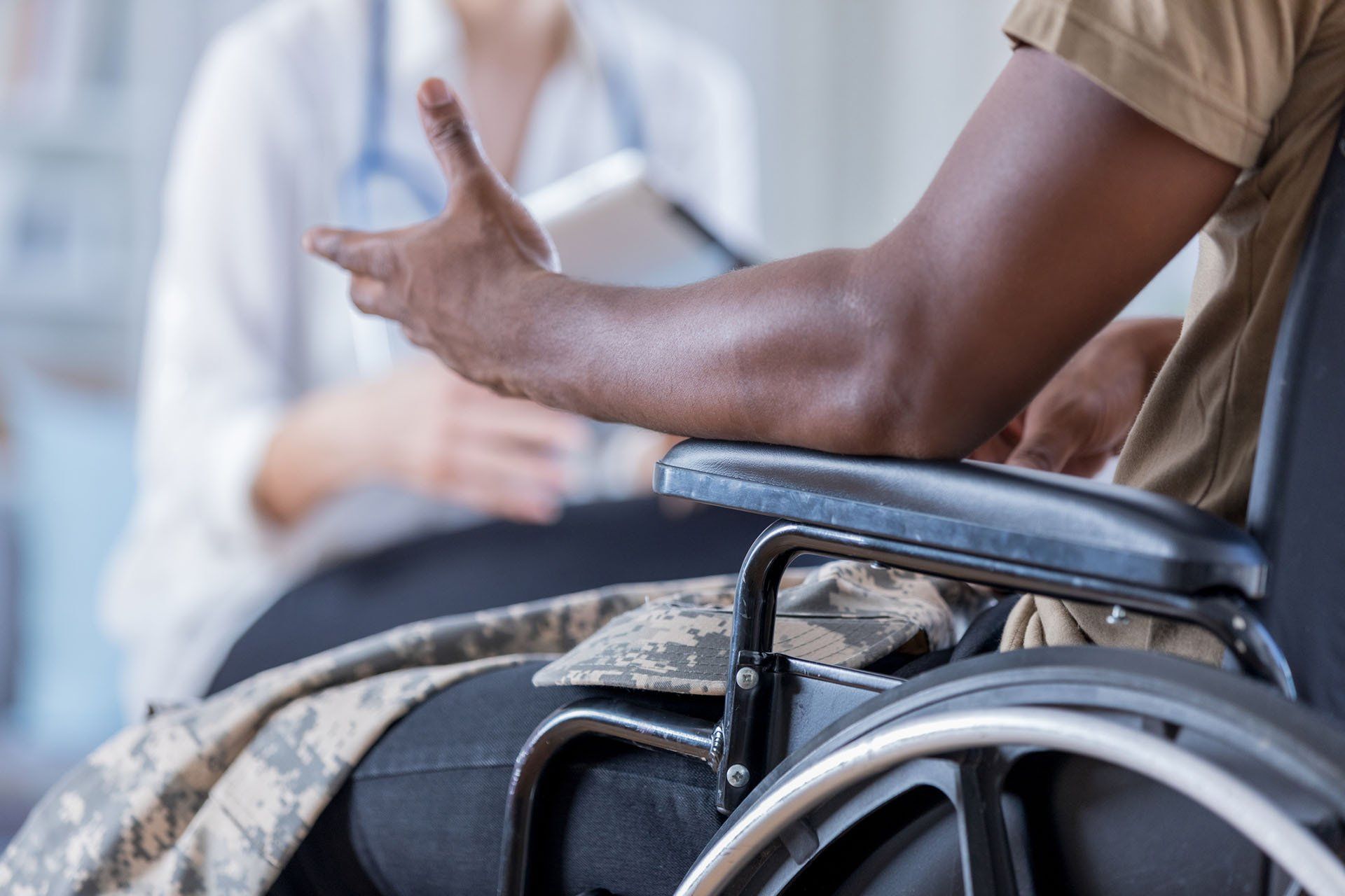 Soldier Discussing with a Doctor — Creve Coeur, MO — Jeffrey Bunten Attorney at Law