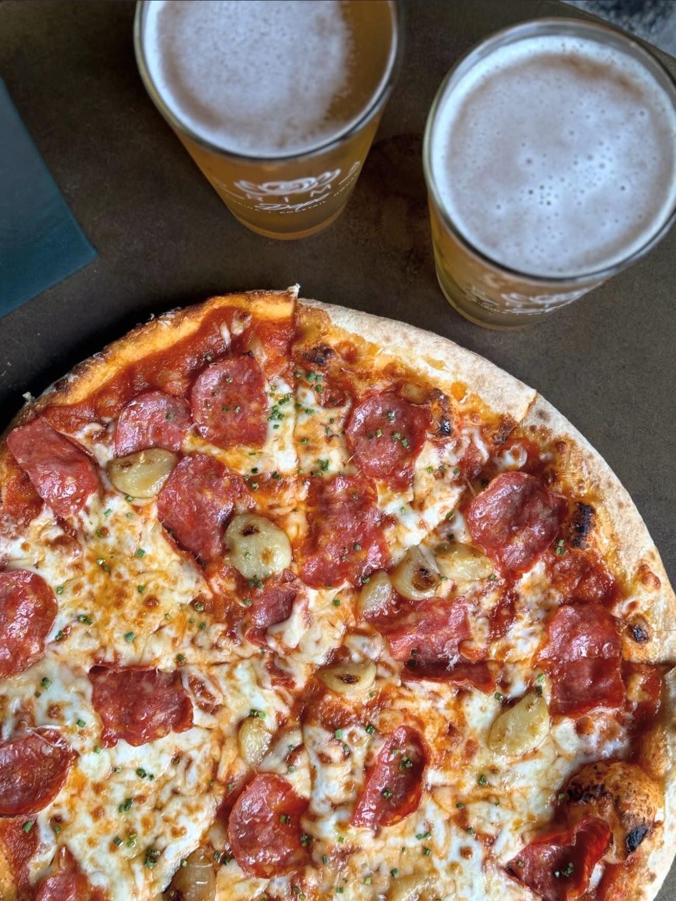 Prima Dopo pizza and beer