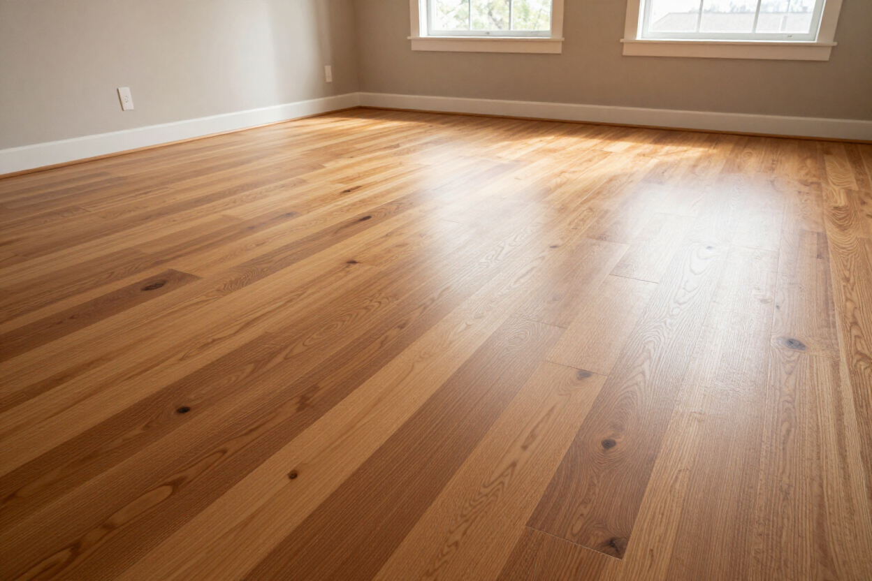 Empty room with light wood floors