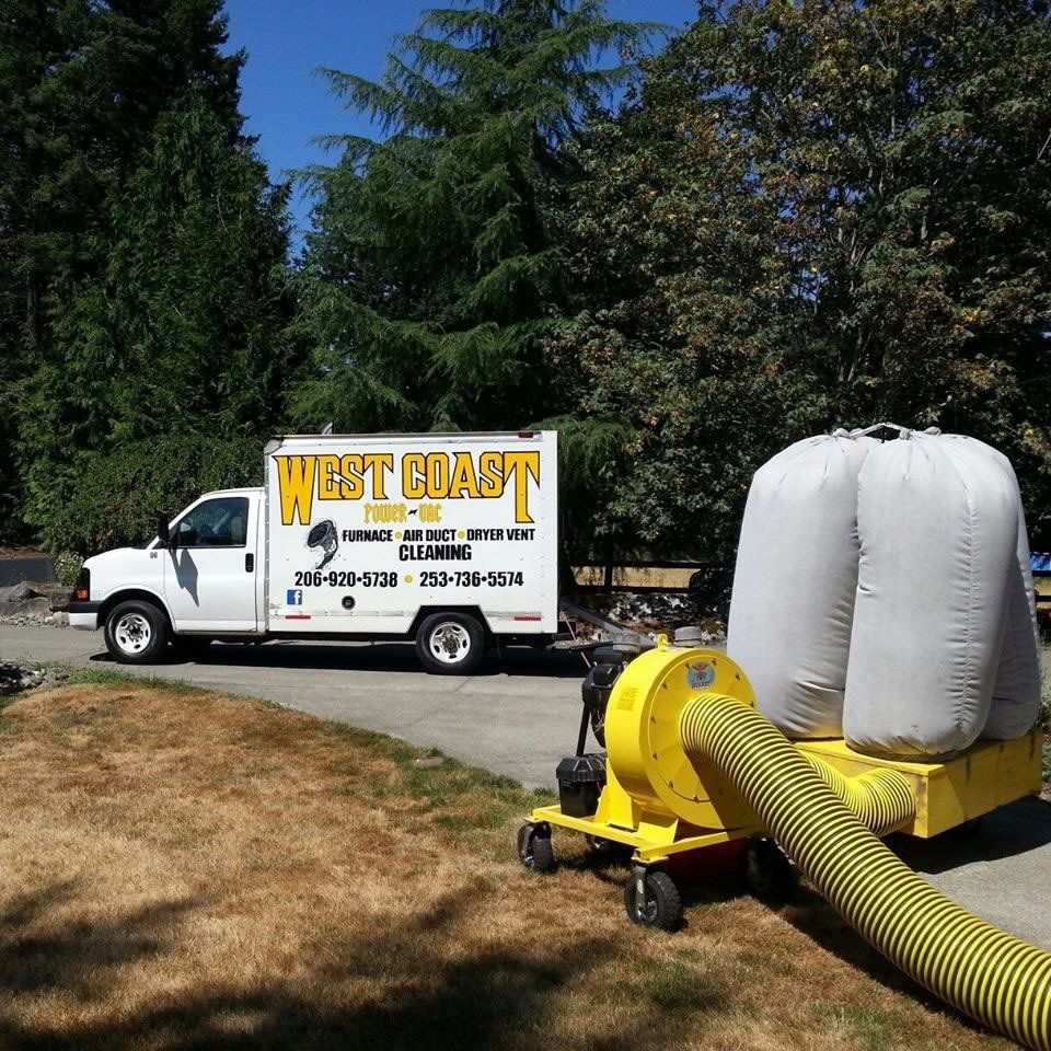 White work truck labeled