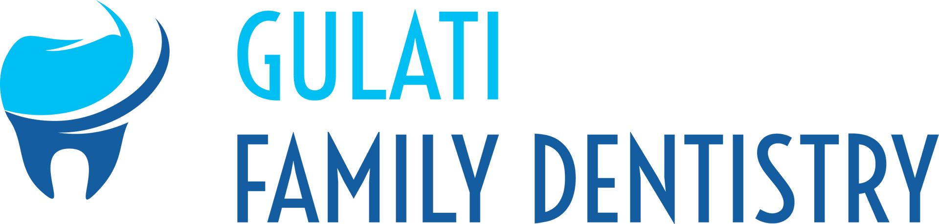 Logo for Gulati Family Dentistry, blue tooth icon and text.