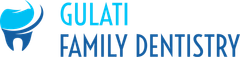 Logo for Gulati Family Dentistry, blue tooth icon and text.