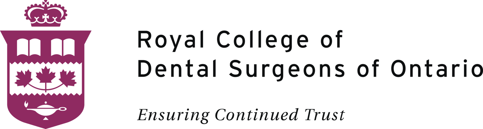 Logo of the Royal College of Dental Surgeons of Ontario, with text