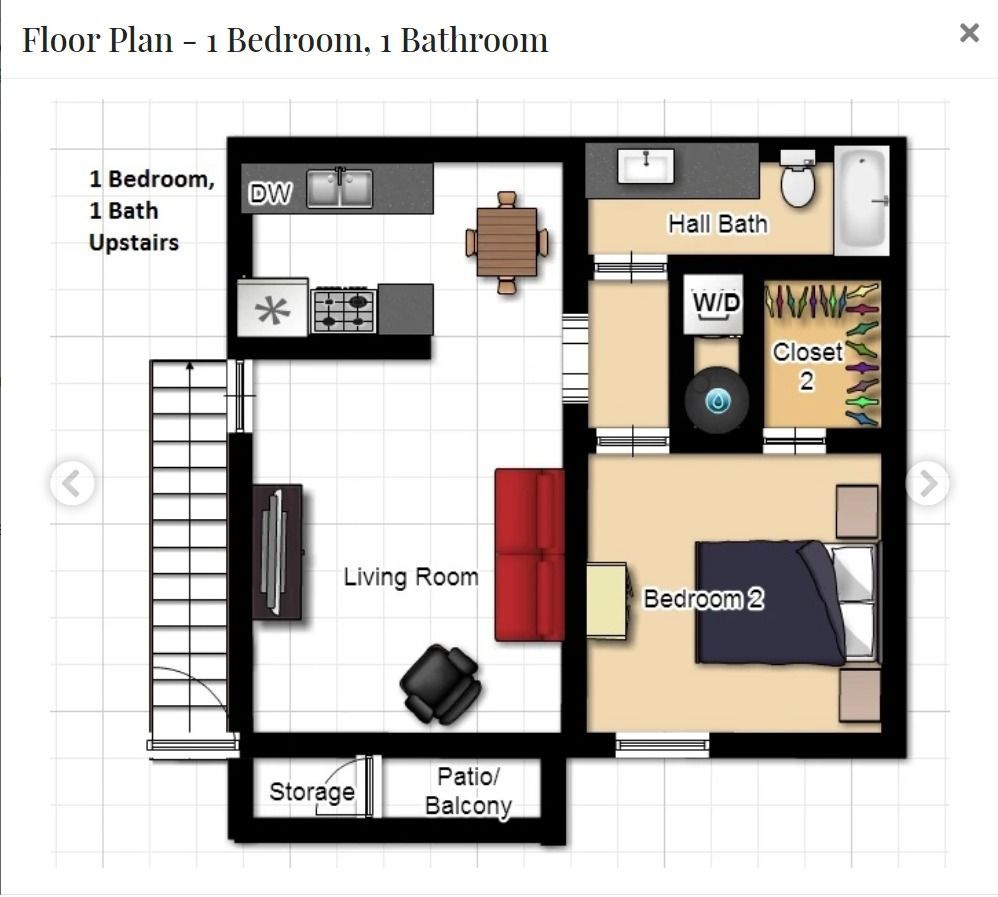 1 Bed, 1 Bath