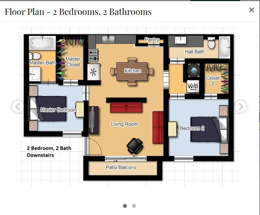 2 Bed, 2 Bath
