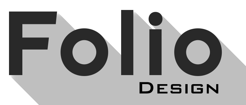 Un logo pour la conception de folio avec une ombre portée