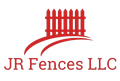JR Fences LLC logo with red fence icon and company name on white background