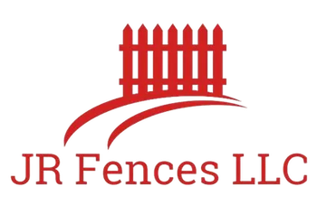 JR Fences LLC logo with red fence icon and company name on white background