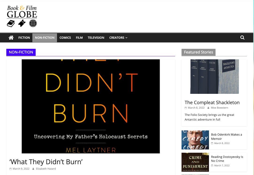 Book&Film Globe Interview with Mel Laytner, Author