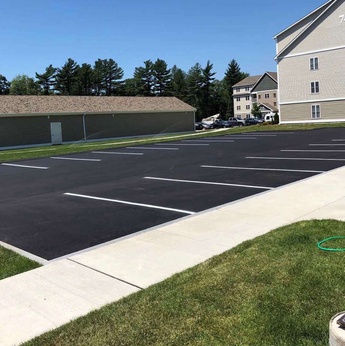 Parking lot with line striping in Cape Cod, MA by Cape Cod Paving