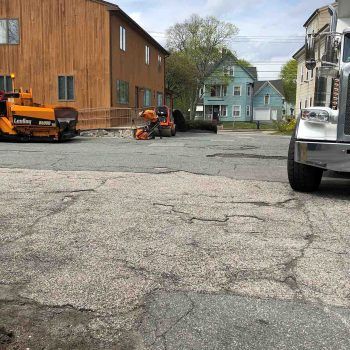 A parking lot about to get paving service in Cape Cod, MA by Cape Cod Paving