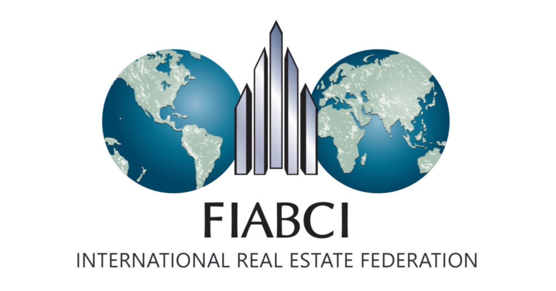 FIABCI logo with twin globes and tall buildings, text “INTERNATIONAL REAL ESTATE FEDERATION”