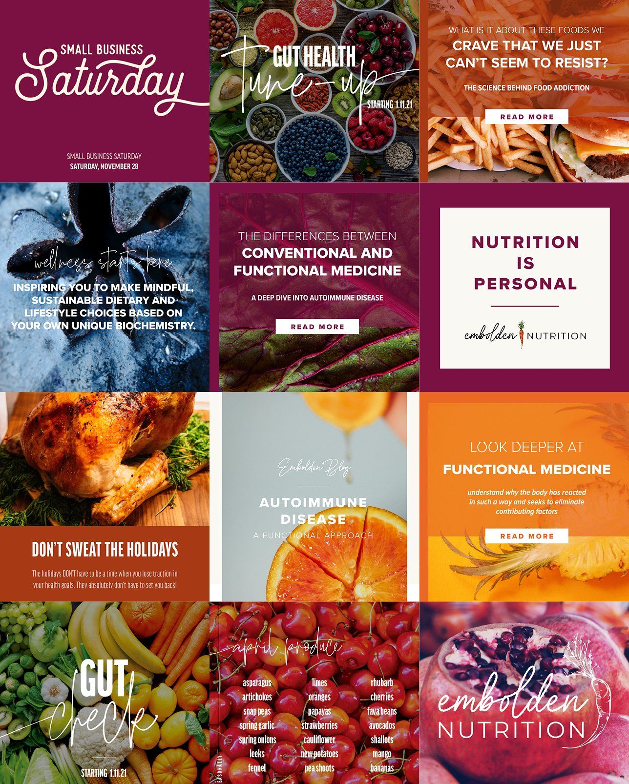 A collage of posters about nutrition and healthy eating