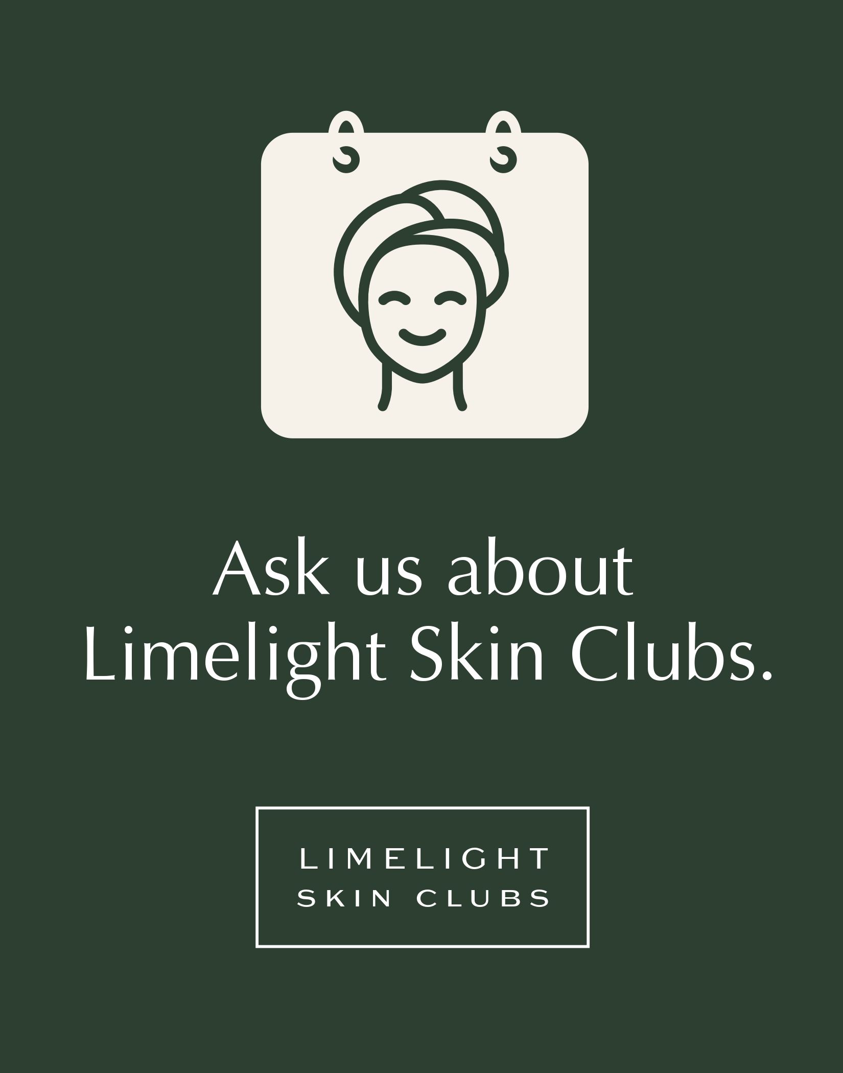 A dark green graphic with a spa-themed icon and the text 