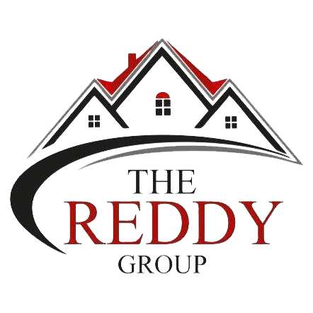 Logo for The Reddy Group: a black and red house silhouette with the company name.
